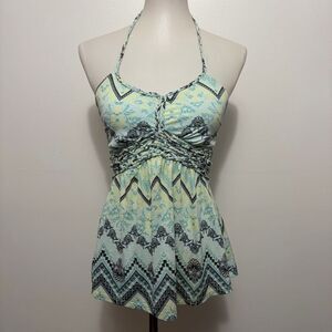 Vanity Floral Print Halter Tank M